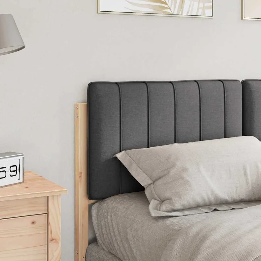 Tête de lit capitonnée Brun et gris foncé 140 cm Pin massif - 3
