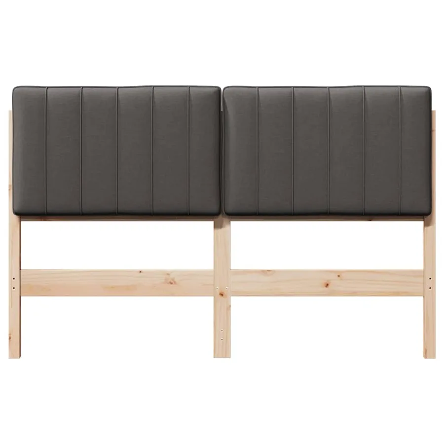 Tête de lit capitonnée Brun et gris foncé 140 cm Pin massif - 4