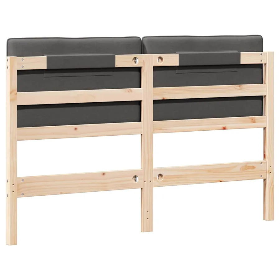 Tête de lit capitonnée Brun et gris foncé 140 cm Pin massif - 6