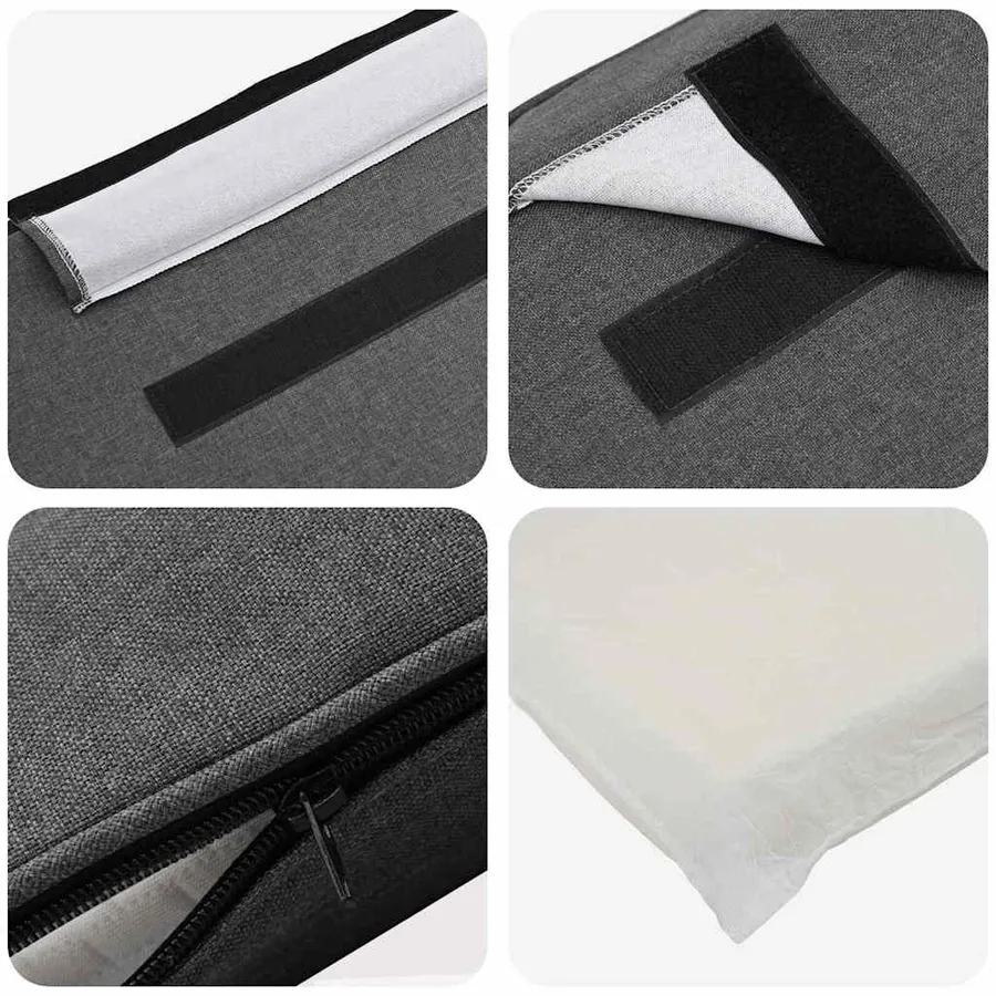 Tête de lit capitonnée Brun et gris foncé 140 cm Pin massif - 7