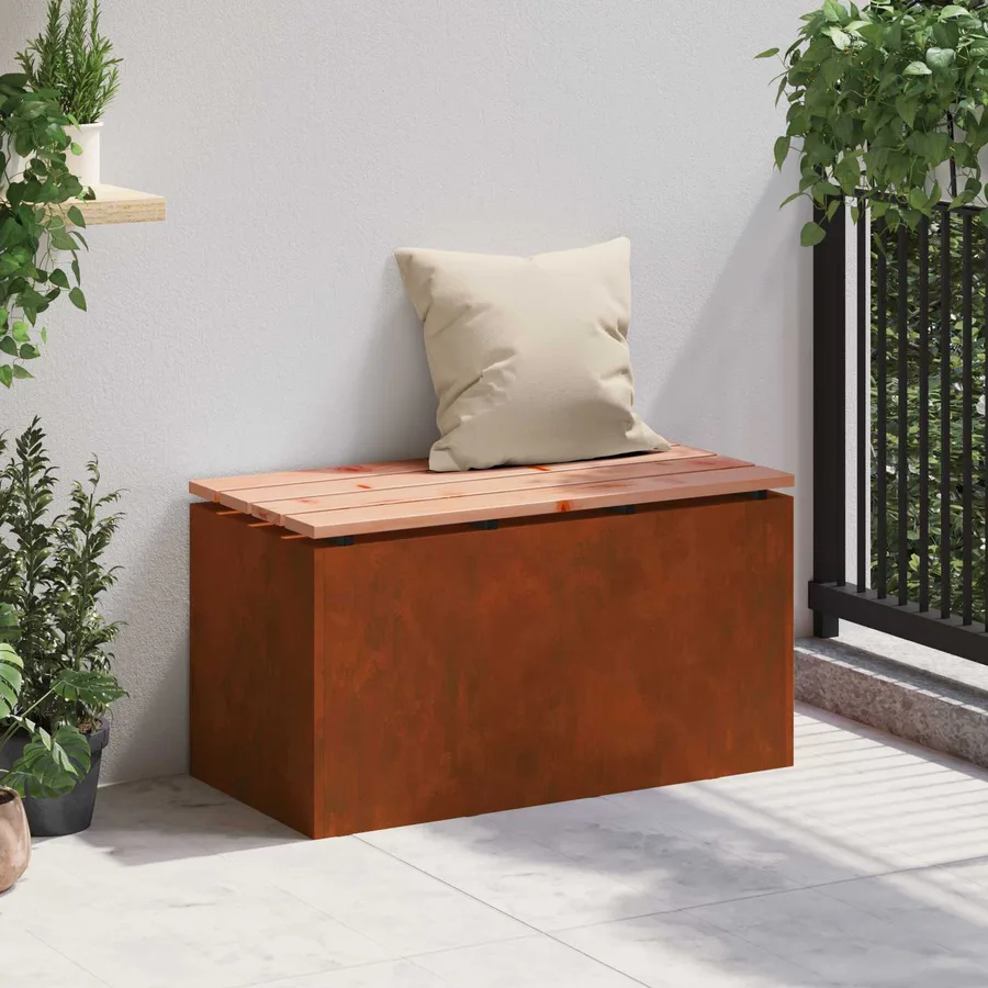 Banc de jardin 2 -Seater 80 x 40 x 43 cm Rouillé Rectangulaire - 3