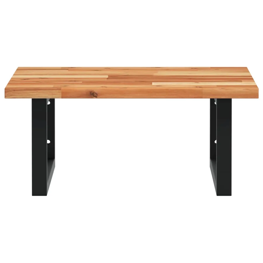 Étagère de vasque murale acier et bois massif d'acacia - 4
