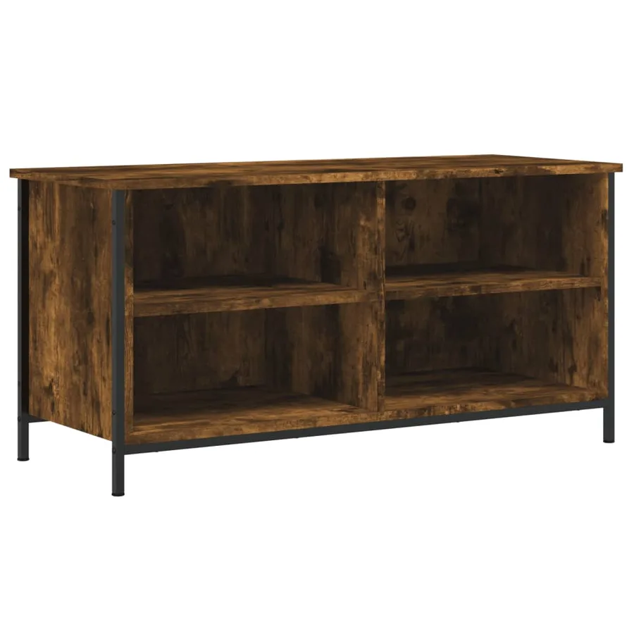 Meuble TV Chêne fumé 100x40x50 cm Bois d'ingénierie - 2