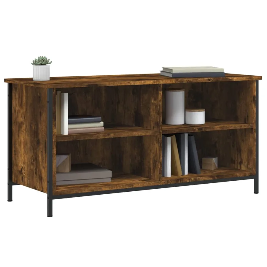 Meuble TV Chêne fumé 100x40x50 cm Bois d'ingénierie - 3