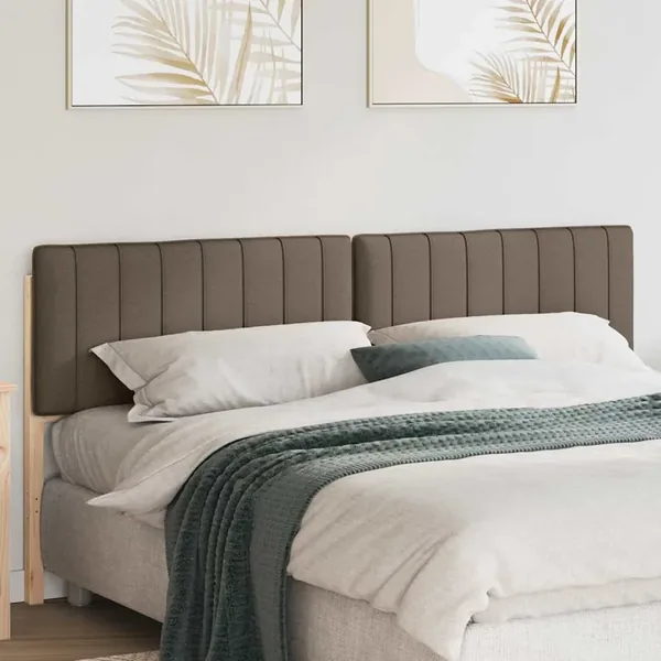 Tête de lit capitonnée Marron et Taupe 180 cm Pin massif