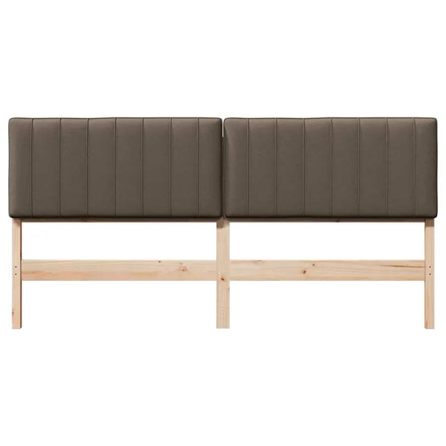 Tête de lit capitonnée Marron et Taupe 180 cm Pin massif - 4