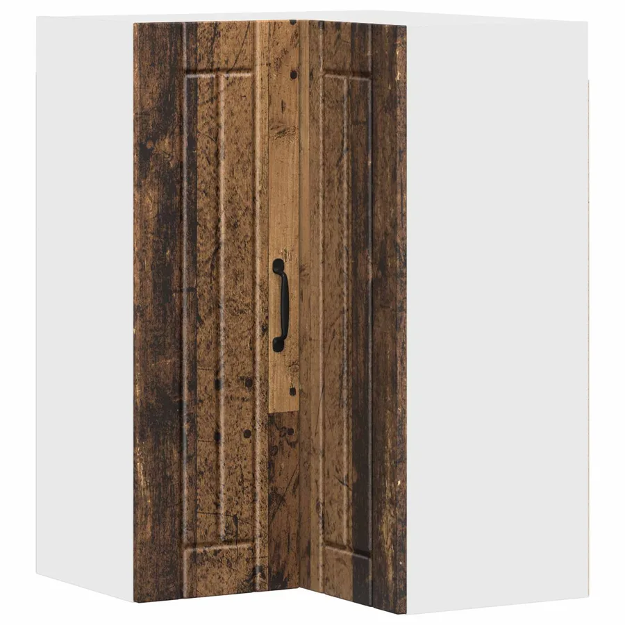 Cabinet d'angle mural LUCCA Bois ancien 57 x 57 x 80 cm - 2