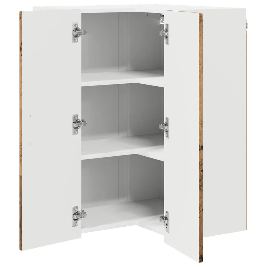 Cabinet d'angle mural LUCCA Bois ancien 57 x 57 x 80 cm - 5