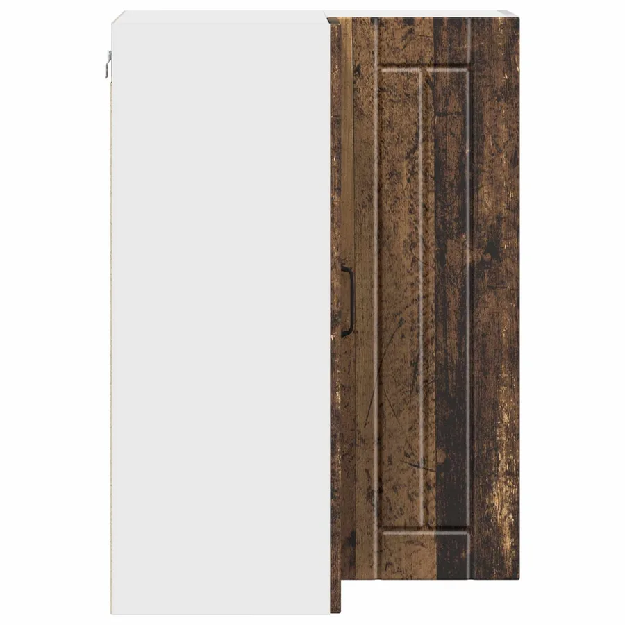 Cabinet d'angle mural LUCCA Bois ancien 57 x 57 x 80 cm - 7