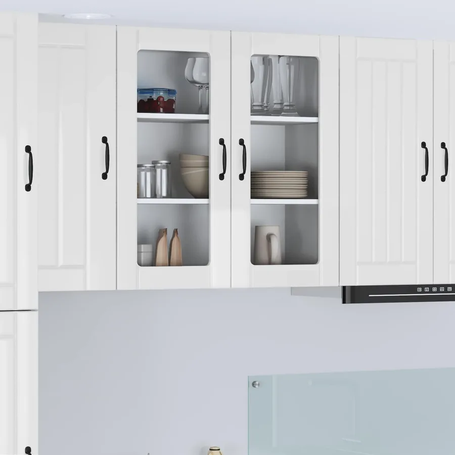 Cabinet en verre mural LUCCA Blanc brillant 80 x 31 x 80 cm