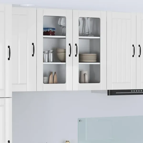 Cabinet en verre mural LUCCA Blanc brillant 80 x 31 x 80 cm