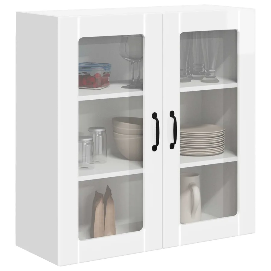 Cabinet en verre mural LUCCA Blanc brillant 80 x 31 x 80 cm - 2