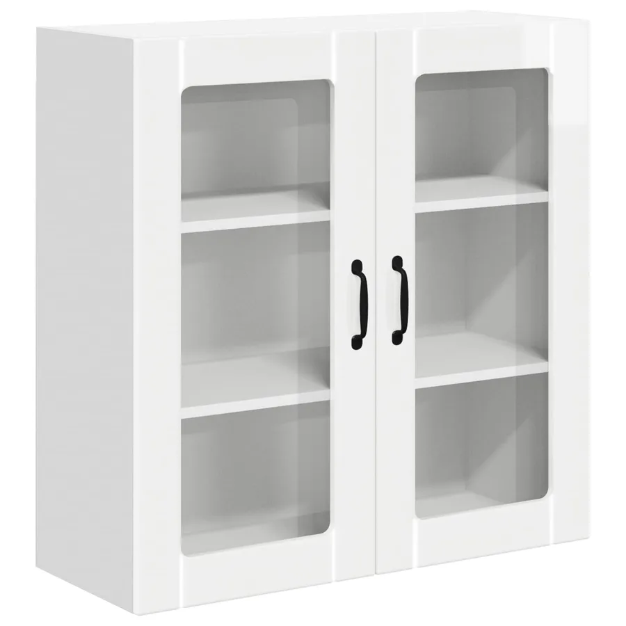 Cabinet en verre mural LUCCA Blanc brillant 80 x 31 x 80 cm - 3