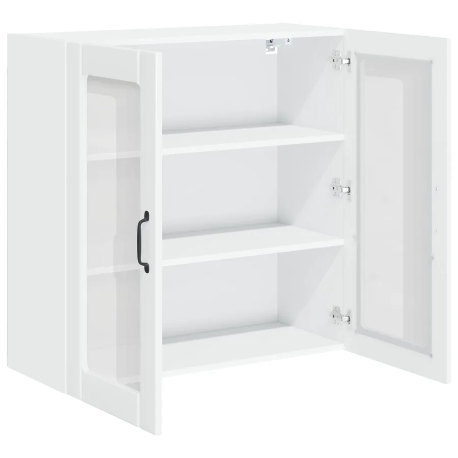 Cabinet en verre mural LUCCA Blanc brillant 80 x 31 x 80 cm - 5
