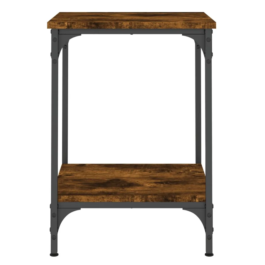 Table basse chêne fumé 40x40x55 cm bois d'ingénierie - 6