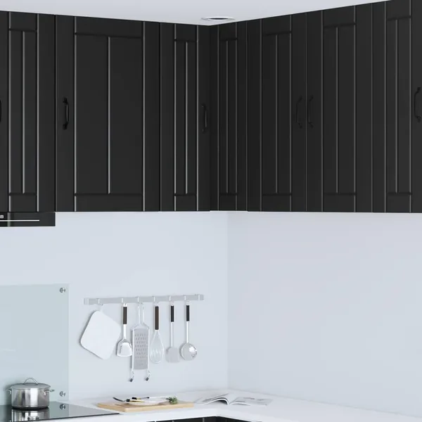 Cabinet d'angle mural LUCCA Noir 57 x 57 x 80 cm