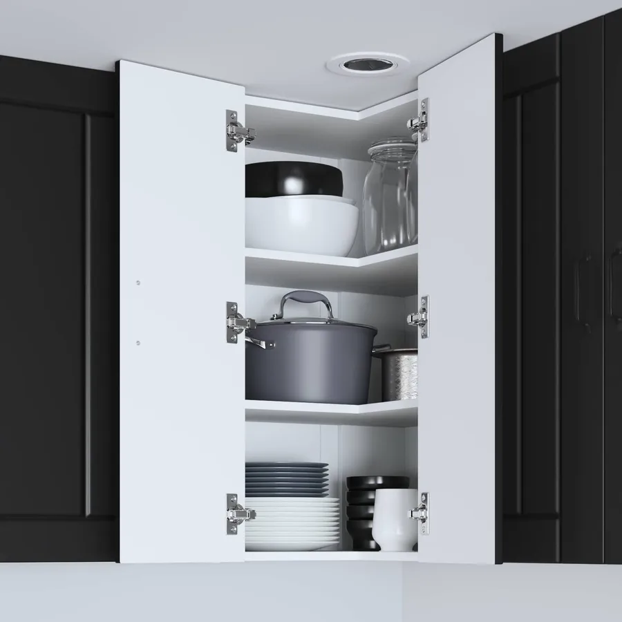 Cabinet d'angle mural LUCCA Noir 57 x 57 x 80 cm - 4