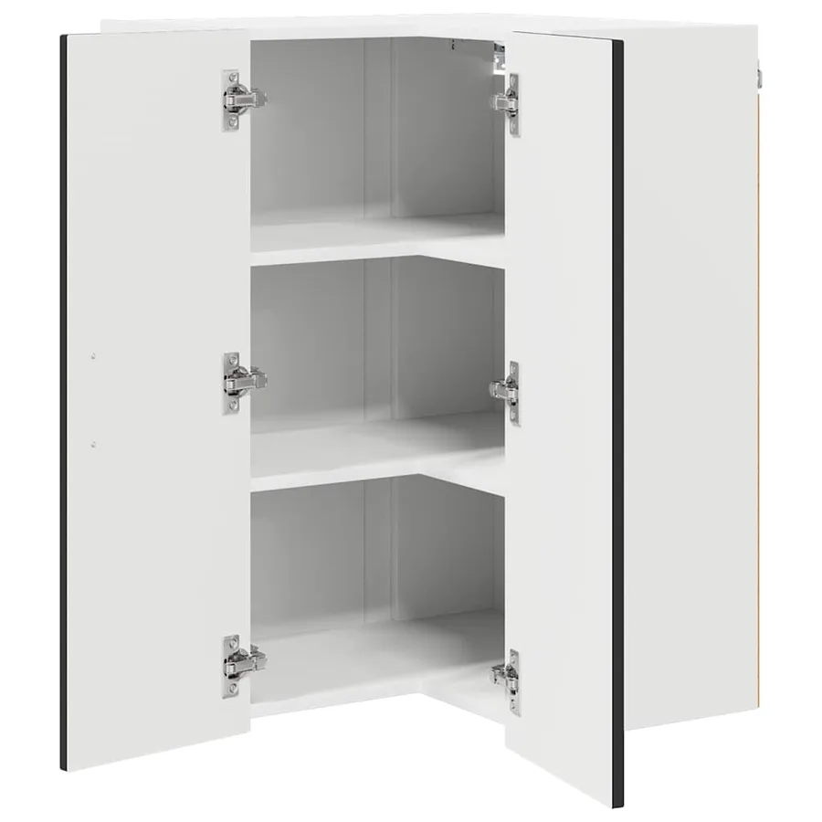 Cabinet d'angle mural LUCCA Noir 57 x 57 x 80 cm - 5