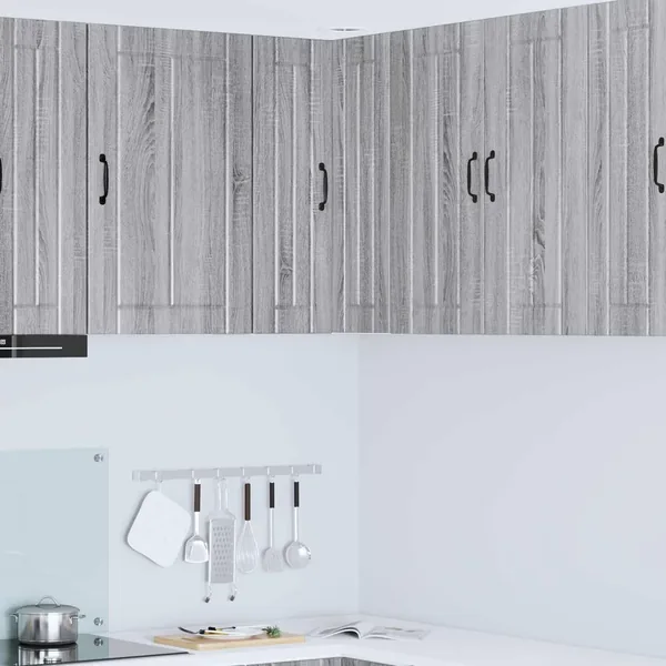 Cabinet d'angle mural LUCCA Sonoma gris 57 x 57 x 80 cm