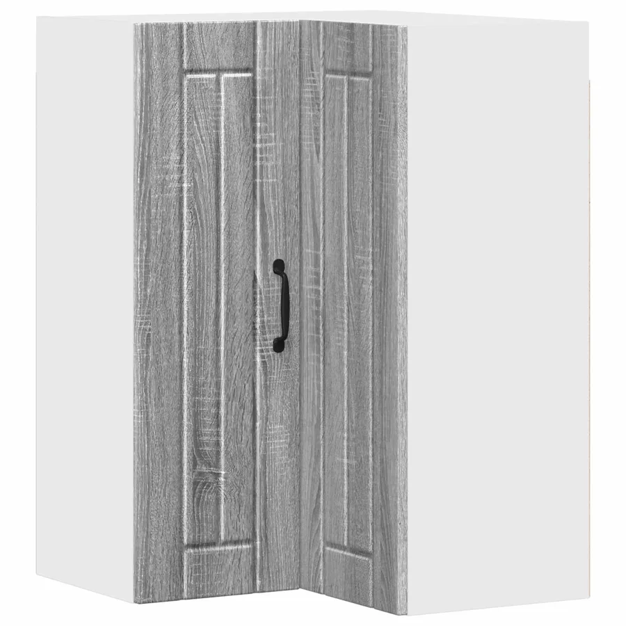 Cabinet d'angle mural LUCCA Sonoma gris 57 x 57 x 80 cm - 2