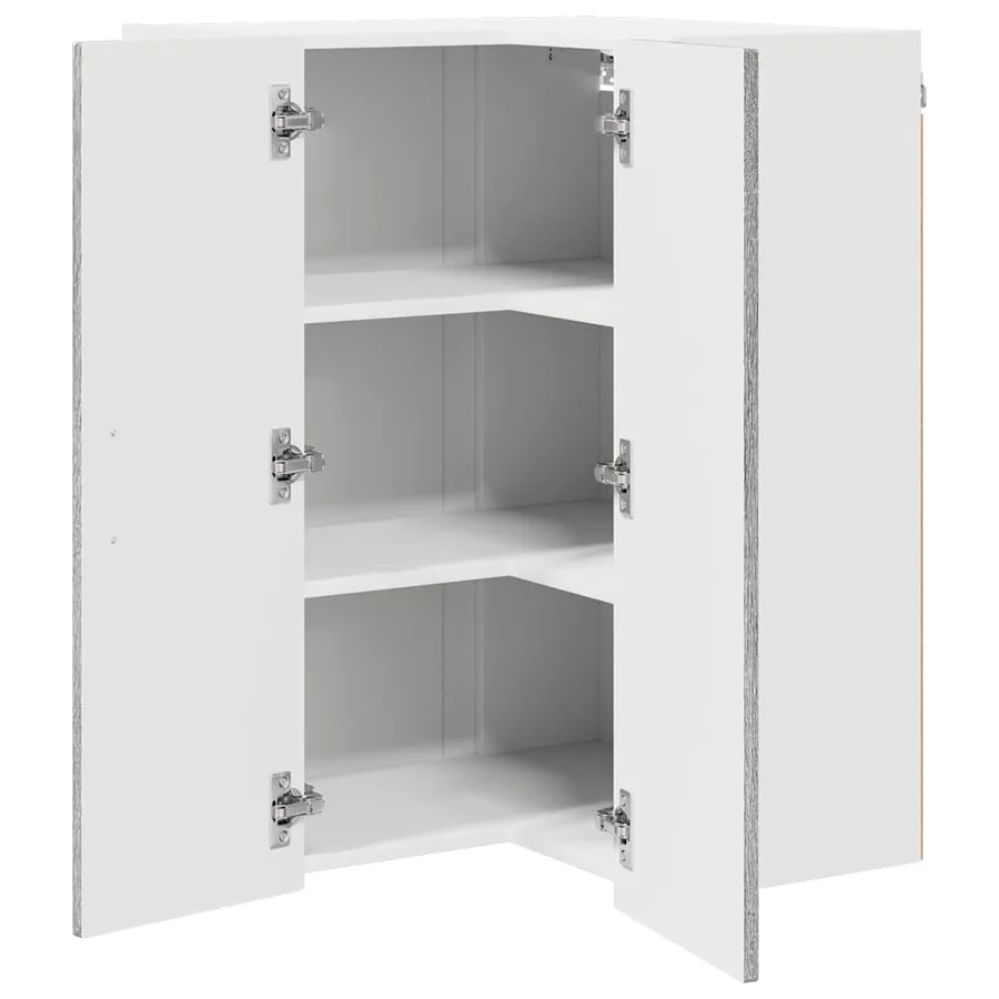 Cabinet d'angle mural LUCCA Sonoma gris 57 x 57 x 80 cm - 5
