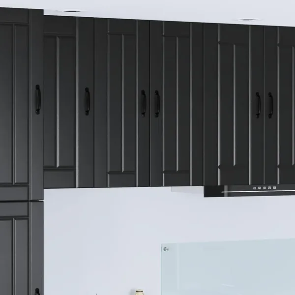Meuble mural LUCCA 2 pcs Noir 30 x 31 x 80 cm Bois d'ingénierie