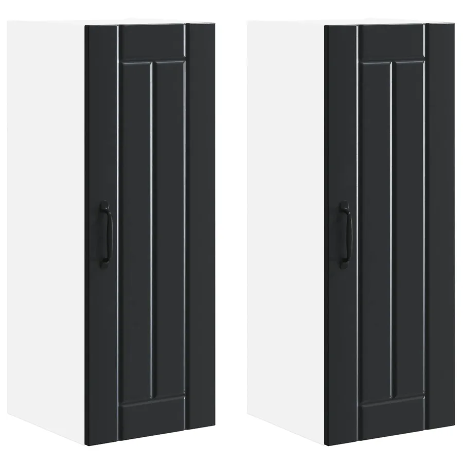 Meuble mural LUCCA 2 pcs Noir 30 x 31 x 80 cm Bois d'ingénierie - 2