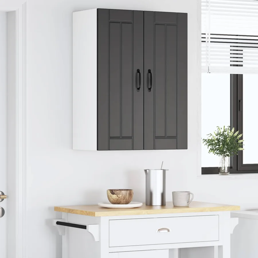 Meuble mural LUCCA 2 pcs Noir 30 x 31 x 80 cm Bois d'ingénierie - 4