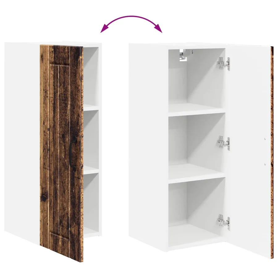 Meuble mural LUCCA 2 pcs Bois ancien 30 x 31 x 80 cm - 12