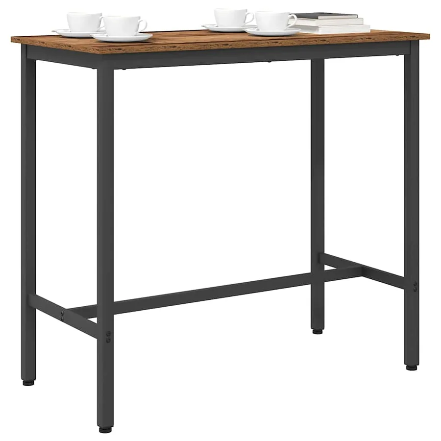 table Bois ancien 100 x 50 x 90,5 cm Bois d'ingénierie et acier - 3