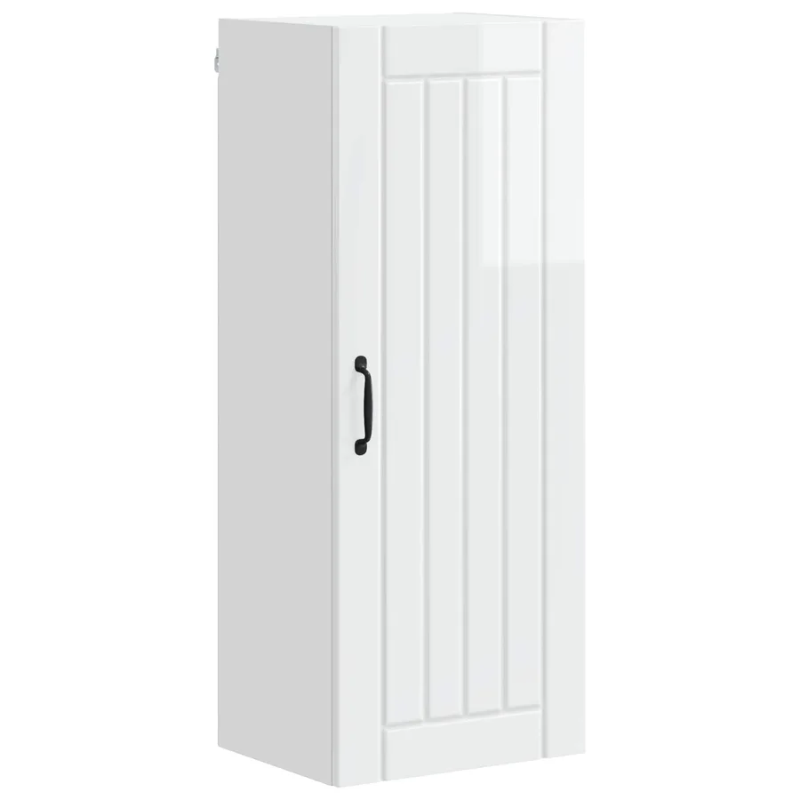 Meuble mural LUCCA Blanc brillant 40 x 31 x 100 cm - 2