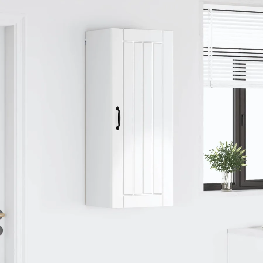 Meuble mural LUCCA Blanc brillant 40 x 31 x 100 cm - 4