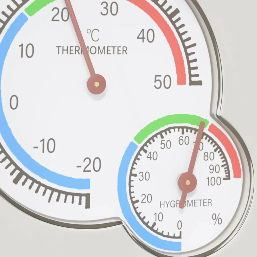 Hygromètre thermo Blanc 7,5 x 7,5 x 1,2 cm ABS - 6