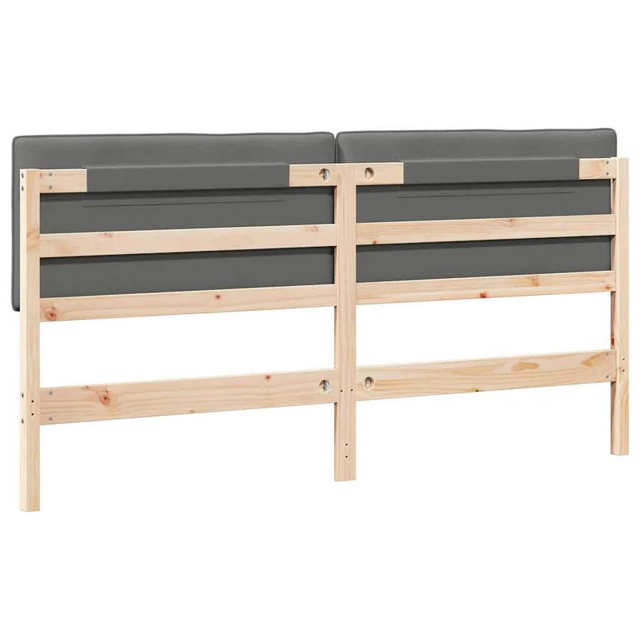 Tête de lit capitonnée Marron et gris clair 200 cm Pin massif - 6