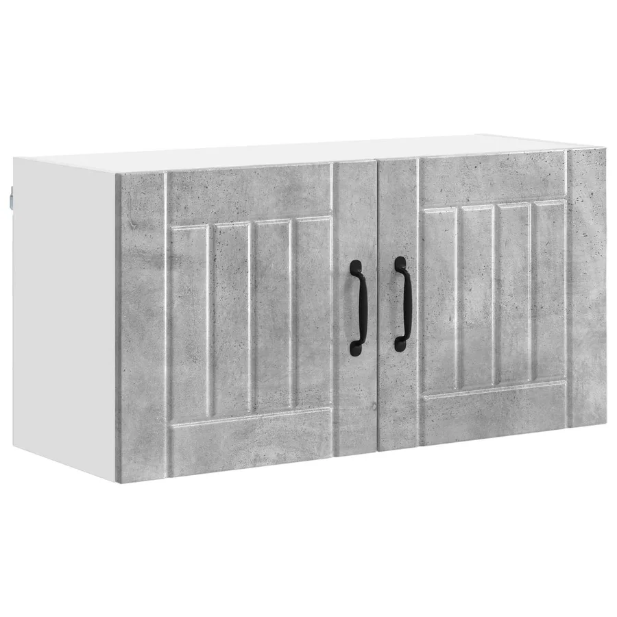 Meuble mural LUCCA Gris béton 80 x 31 x 40 cm Bois d'ingénierie - 2