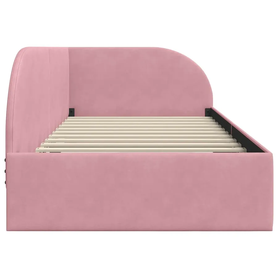 Cadre de lit d'angle Rose 90 cm x 200 cm Velours - 6