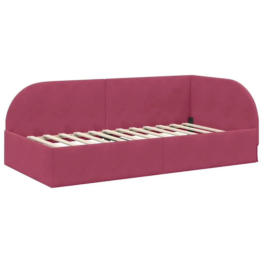 Cadre de lit d'angle avec matelas 2 pcs Vert Velours - 6