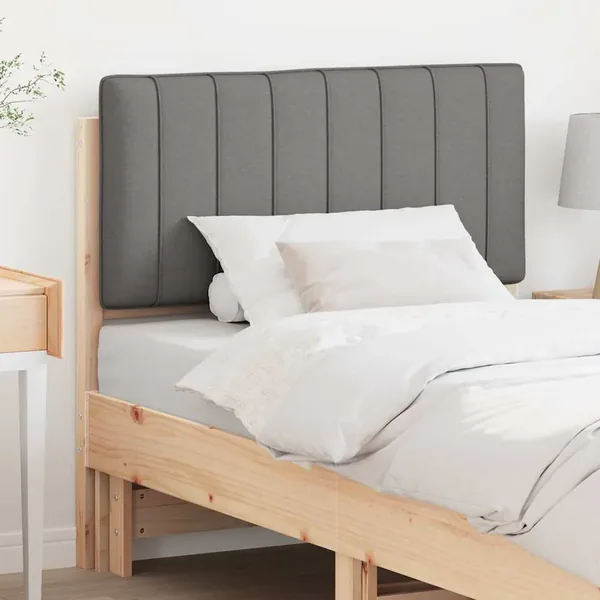 Tête de lit capitonnée Marron et gris clair 90 cm Pin massif
