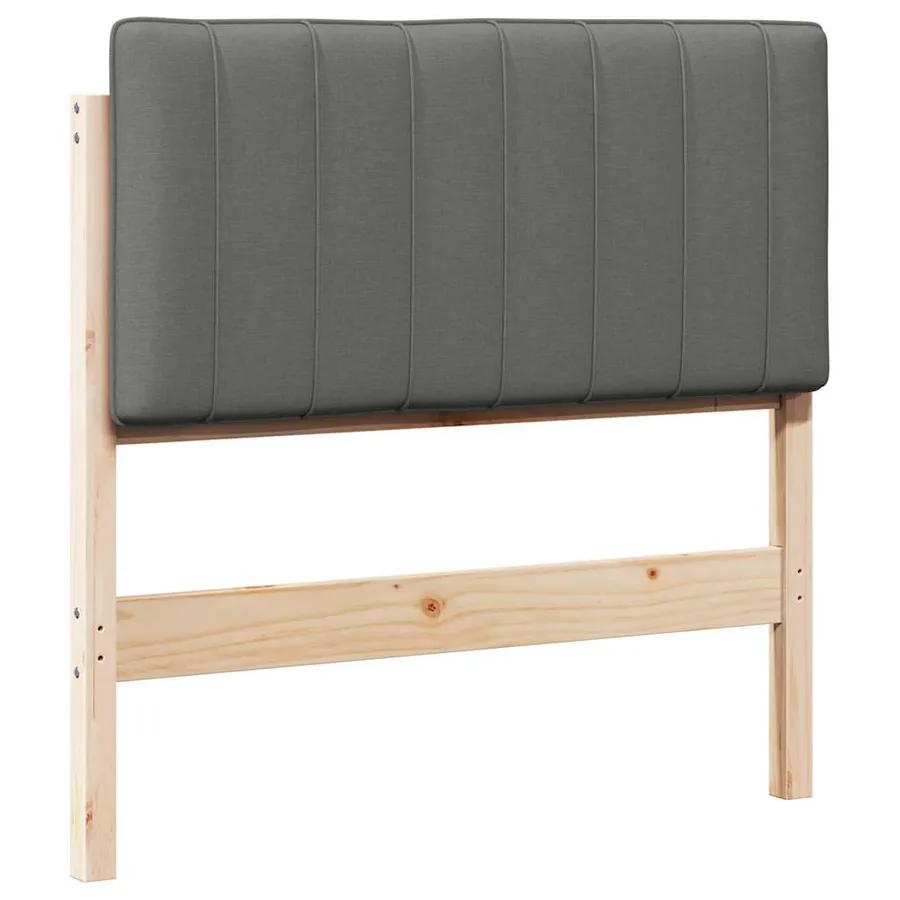 Tête de lit capitonnée Marron et gris clair 90 cm Pin massif - 2
