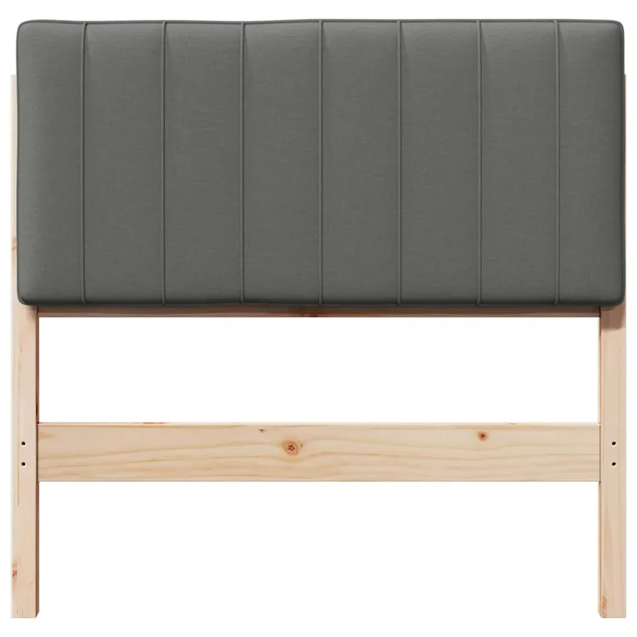 Tête de lit capitonnée Marron et gris clair 90 cm Pin massif - 4