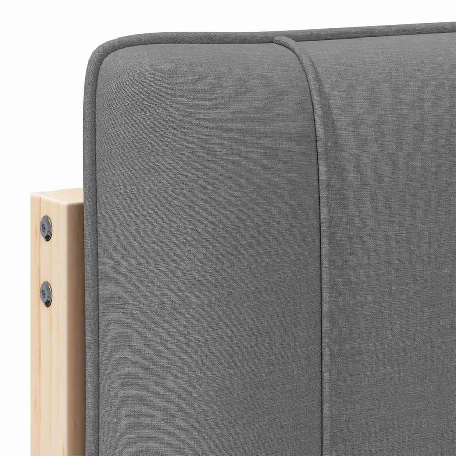 Tête de lit capitonnée Marron et gris clair 90 cm Pin massif - 9