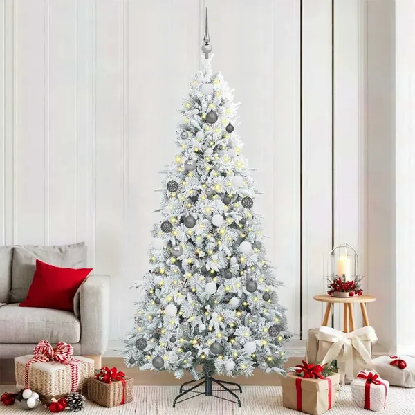 Sapin de Noël Artificiel à Branches Articulées Blanc 210 cm