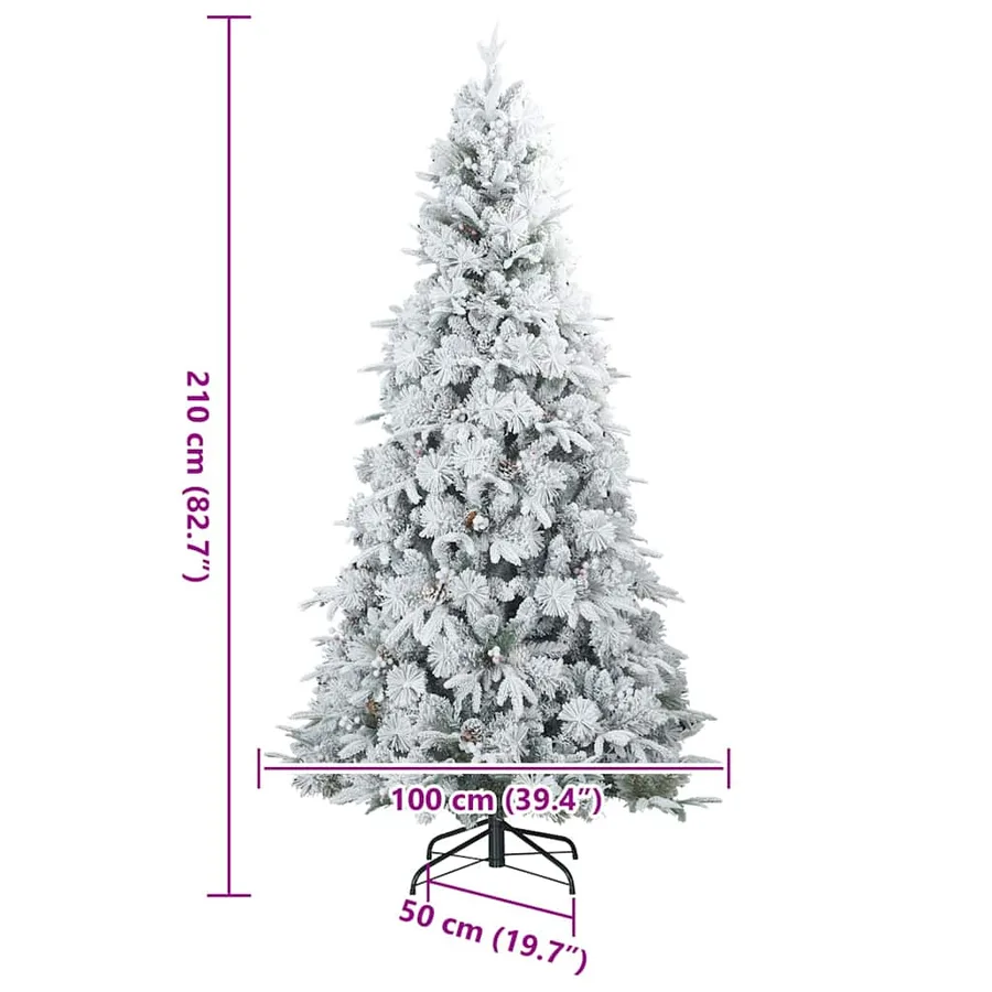Sapin de Noël Artificiel à Branches Articulées Blanc 210 cm - 20