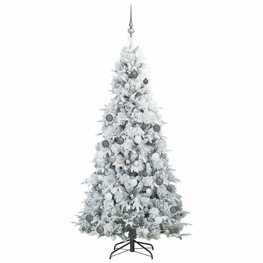 Sapin de Noël Artificiel à Branches Articulées Blanc 210 cm - 4