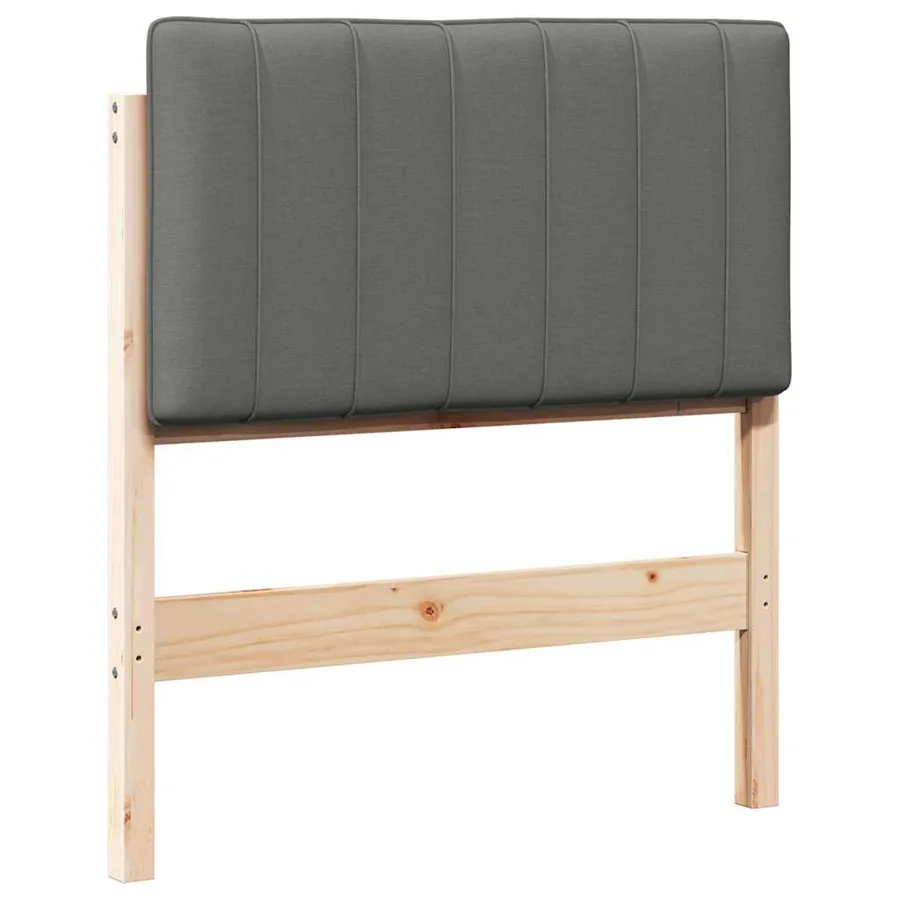 Tête de lit capitonnée Marron et gris clair 80 cm Pin massif - 2