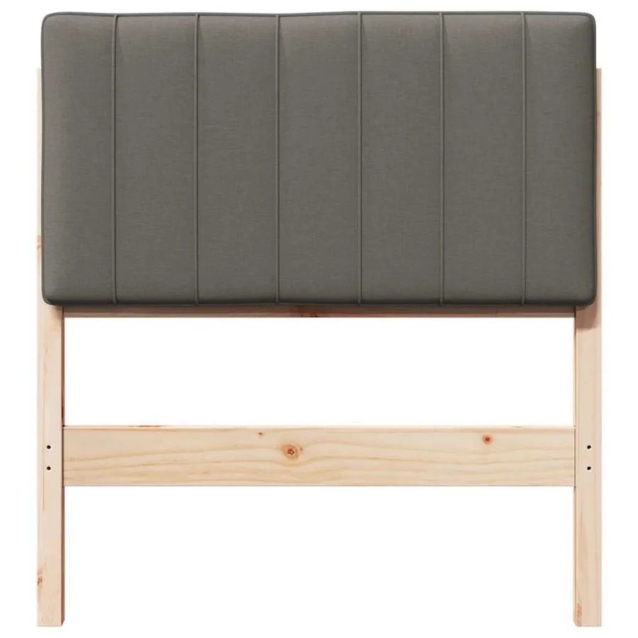 Tête de lit capitonnée Marron et gris clair 80 cm Pin massif - 4