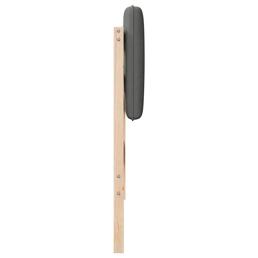 Tête de lit capitonnée Marron et gris clair 80 cm Pin massif - 5