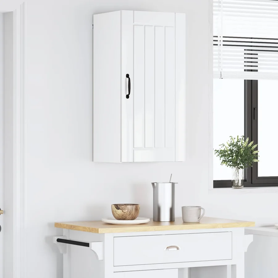 Meuble mural LUCCA Blanc brillant 40 x 31 x 80 cm - 4