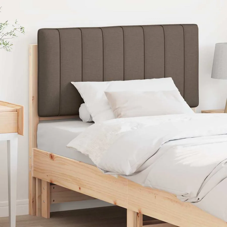 Tête de lit capitonnée Marron et Taupe 90 cm Pin massif