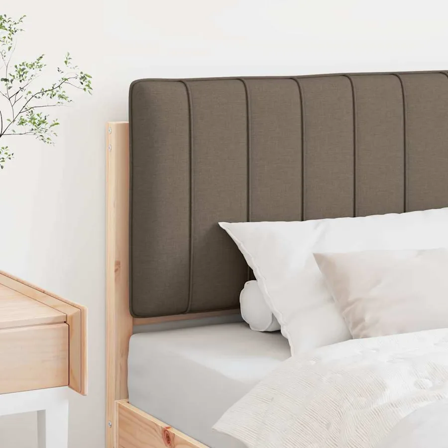 Tête de lit capitonnée Marron et Taupe 90 cm Pin massif - 3